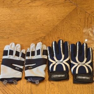 STX and DeBeer Women's Lacrosse Gloves (2 Pair) - Navy & Gray